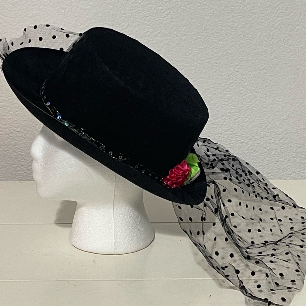 NU dot  lace skull flower hat Halloween Costume hat gothcore day of the dead